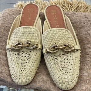 Tory Burch Jessa  (Pale Yellow) Woven Mules